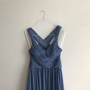 David’s Bridal Steel Blue Bridesmaid’s Dress